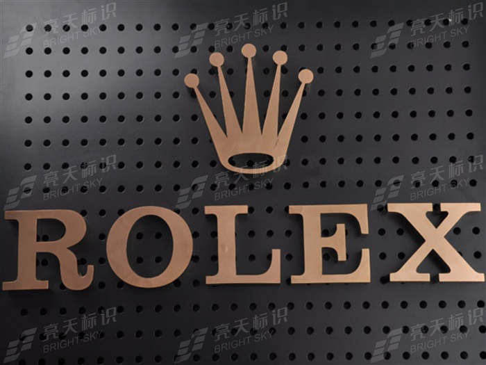 镜面不锈钢镀玫瑰金平面字